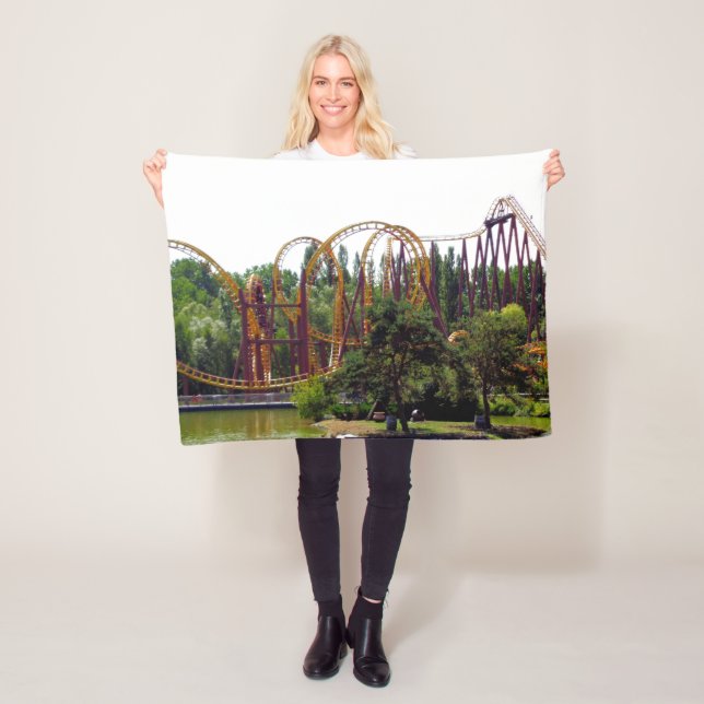 Roller Coaster in France Fleece Blanket (In Situ)