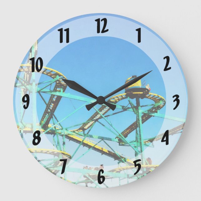 Roller Coaster Large Clock (Front)