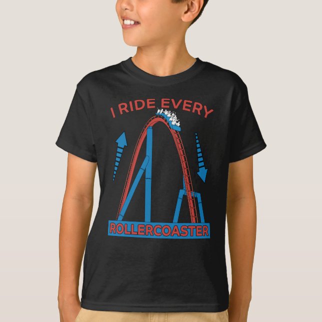 Roller Coaster Park Amusement Park Gift T-Shirt (Front)