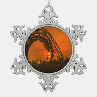 roller coaster snowflake pewter christmas ornament