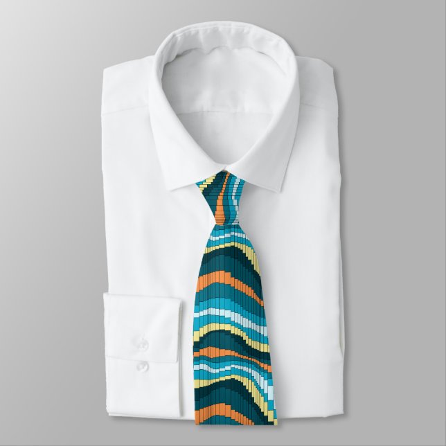 Roller Coaster Striped Two-sided Tie (Tied)