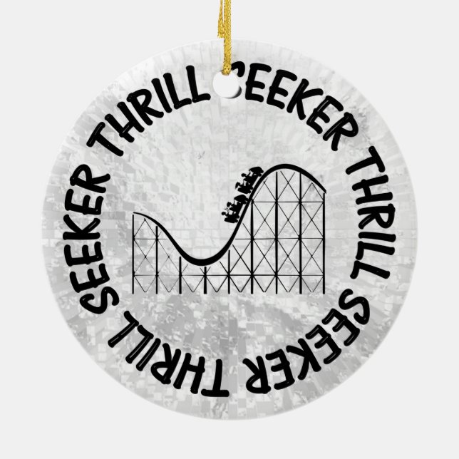 ROLLER COASTER THRILL SEEKER CERAMIC TREE DECORATION (Back)