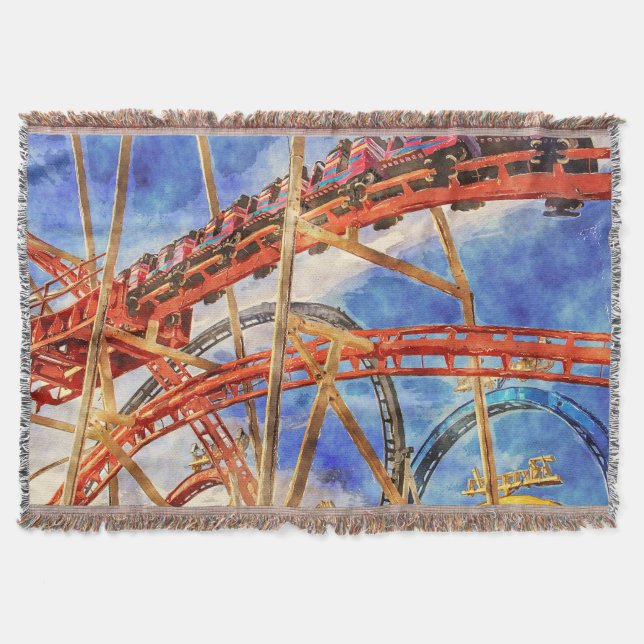 Roller coaster throw blanket (Front)