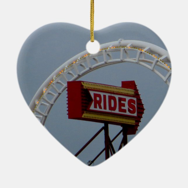 Roller coasters and rides ceramic tree decoration (Back)