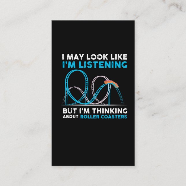 Roller Coasters - theme park Design Business Card (Front)