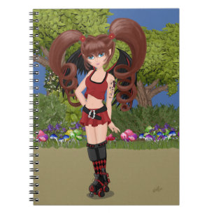 Roller Derby Anime Fairy Skating Spiral Notebook