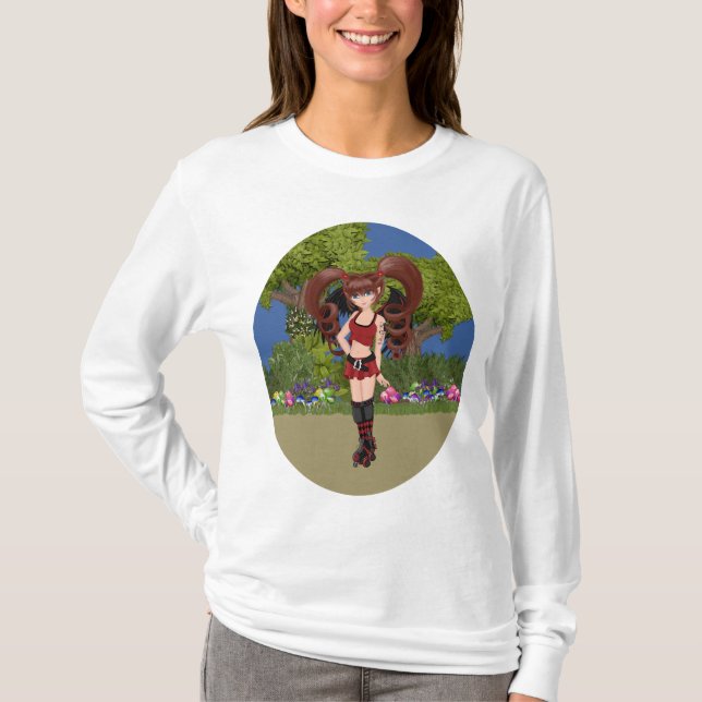 Roller Derby Anime Fairy Skating T-Shirt (Front)