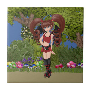 Roller Derby Anime Fairy Skating Tile