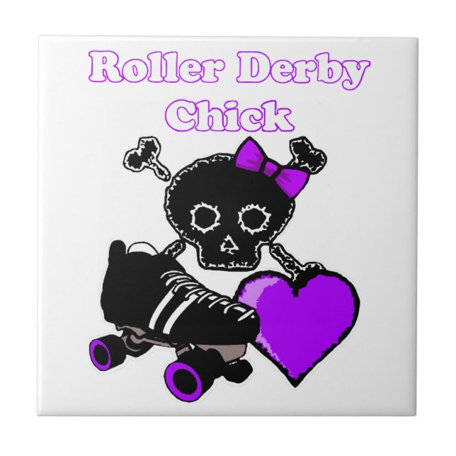 Roller Derby Chick (Purple) Tile (Front)