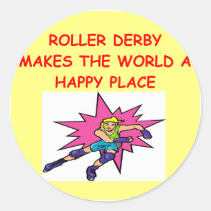 roller derby classic round sticker