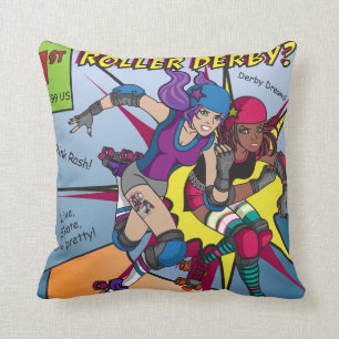 Roller Derby Comic Pillow