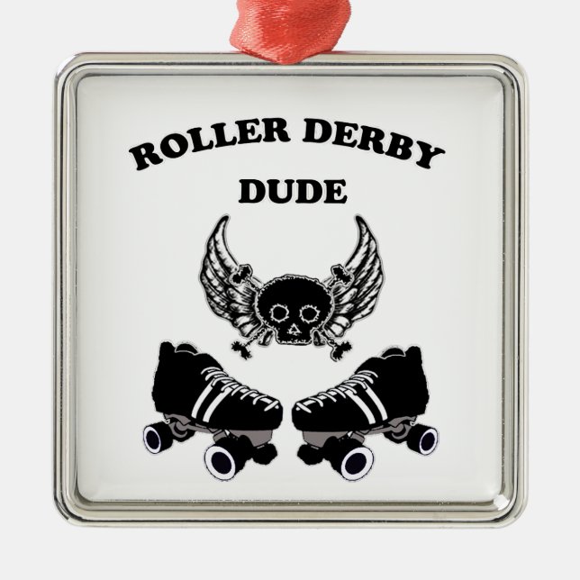 Roller Derby Dude Metal Tree Decoration (Front)