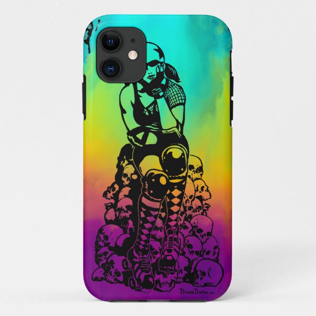Roller Derby Girl Rainbow iPhone 5 Phone Case (Back)