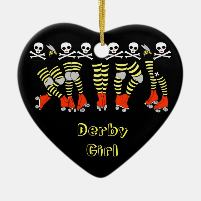 Roller Derby Heart Christmas Ornament (Front)