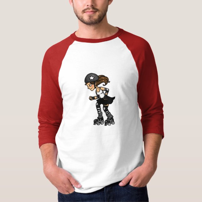 Roller Derby Jammer black and white T-Shirt (Front)