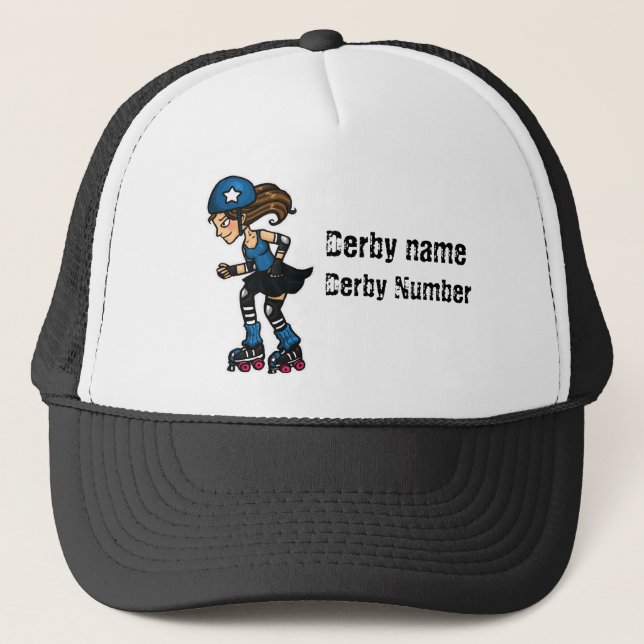 Roller Derby Jammer Customizable Trucker Hat (Front)