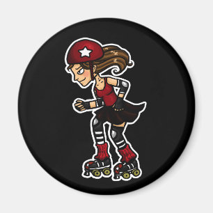 Roller Derby Jammer red Magnet