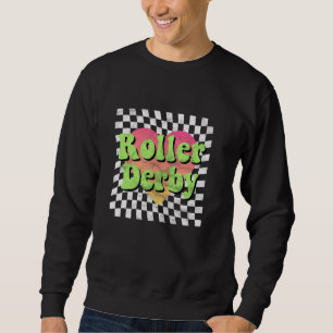Roller Derby Lover Heart Vintage Retro Sweatshirt