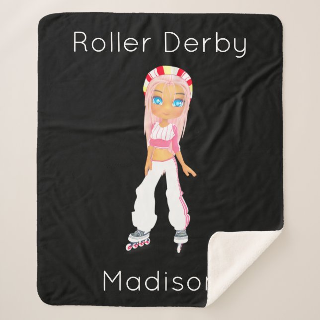 Roller Derby Personalised Sherpa Blanket (Front)
