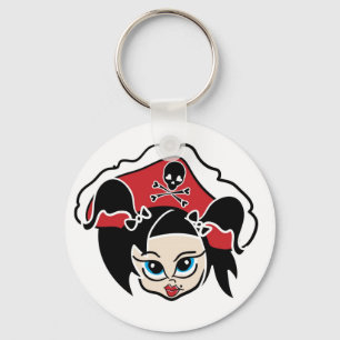 Roller derby pirate key chain