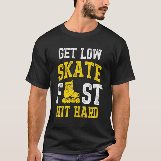 Roller Derby Player Skate Fast Skating Team T-Shirt (Front)