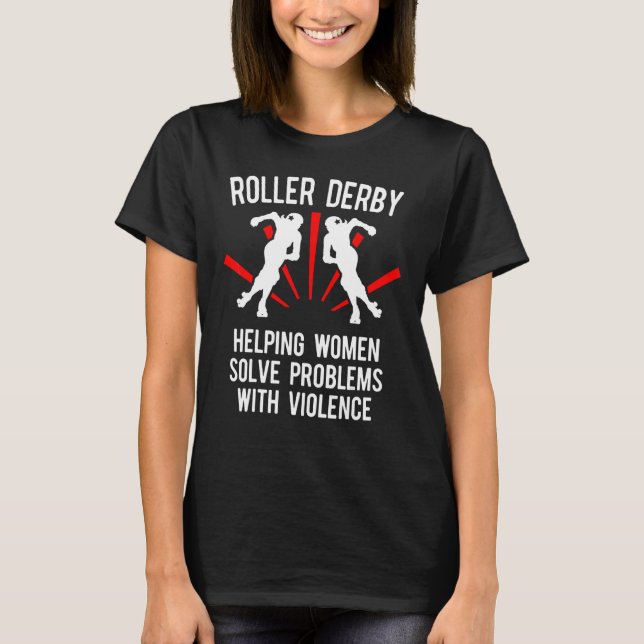 Roller Derby Player Solving Problem Skating Team T-Shirt (Front)