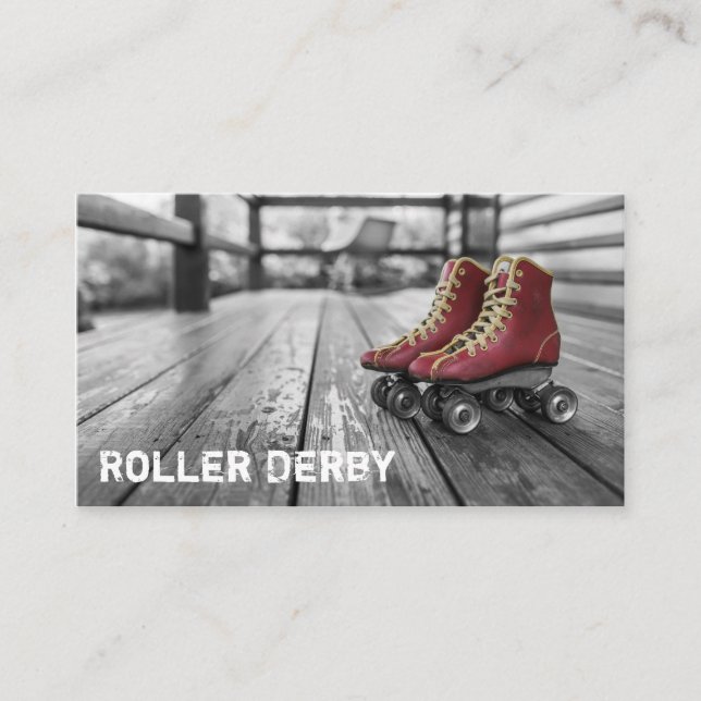 Roller Derby, Rollerskates, Photo Business Card (Front)
