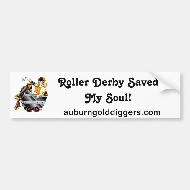 Roller Derby Saved My Soul bumper sticker (Front)