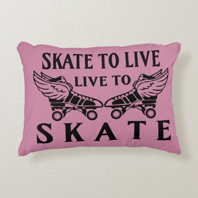Roller Derby, Skate to Live, Live to Skate Decorative Cushion (Front)