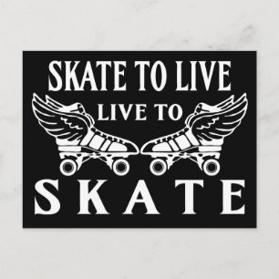 Roller Derby, Skate to Live, Live to Skate Postcard