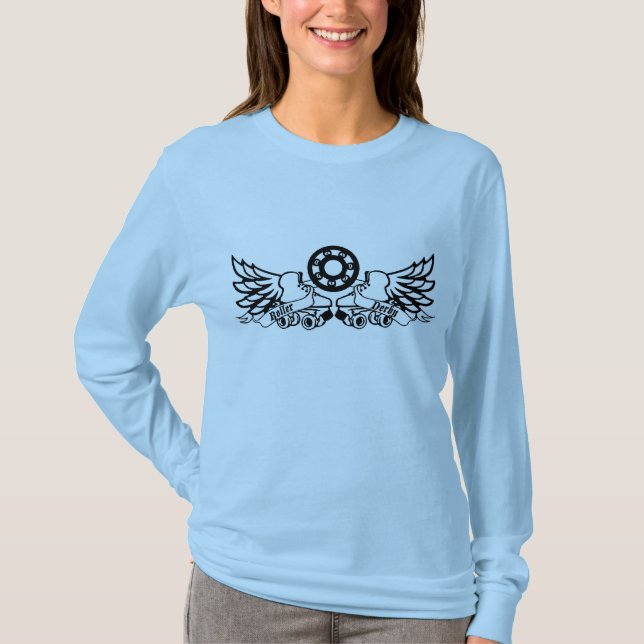 Roller Derby Skates with wings T-Shirt (Front)