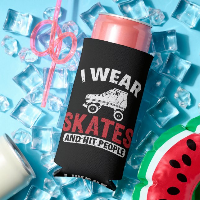 Roller Derby Skating Skate Skater Seltzer Can Cooler (In Situ Summer)