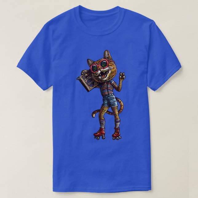 Roller Disco Kitty T-Shirt (Design Front)