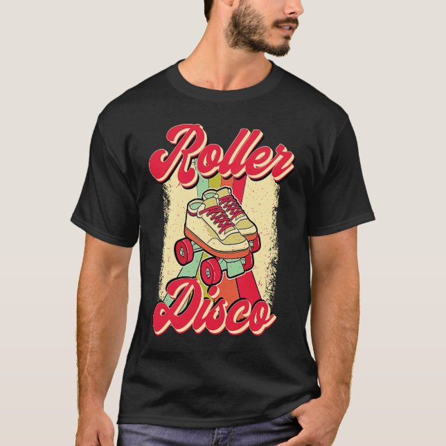 Roller Disco T Party Dancer Skating Rink 80's T-Shirt (Front)