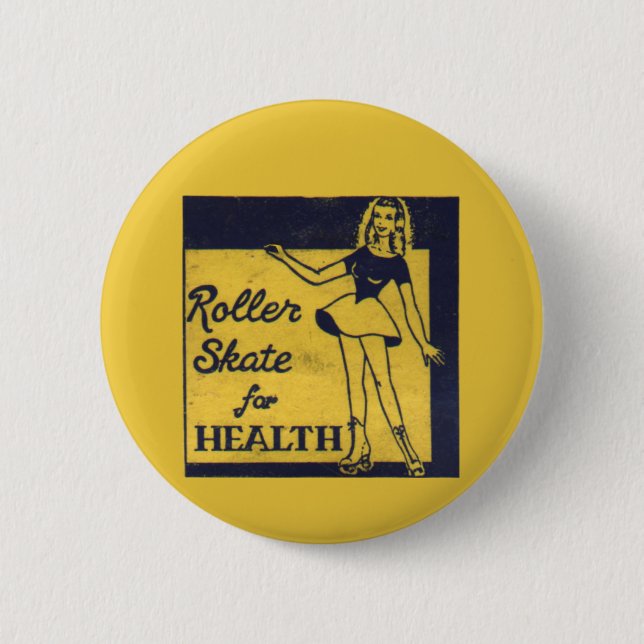 Roller Girl 6 Cm Round Badge (Front)