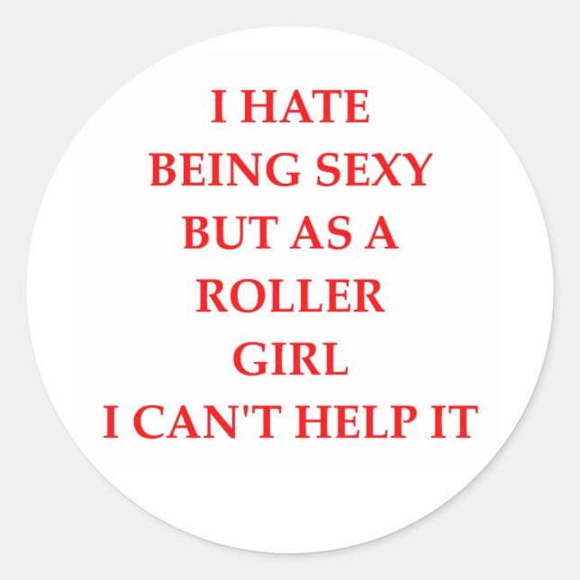 roller girl classic round sticker (Front)