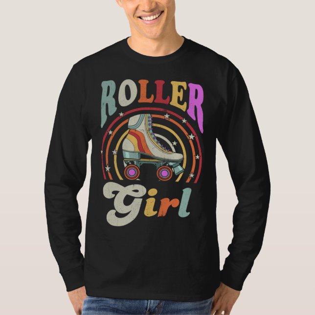 Roller Girl Retro Roller Derby Roller Skating Roll T-Shirt (Front)