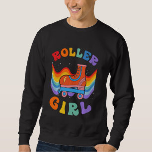 Roller Girl Retro Skater Skating Skates Seventies Sweatshirt