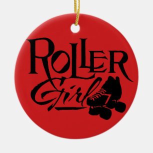 Roller Girl, Roller Derby Ceramic Tree Decoration