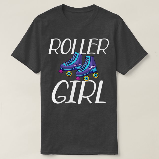 Roller Girl Roller skating w T-Shirt (Design Front)