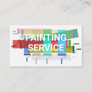 Roller Paint Brush Painting Colours Business Card