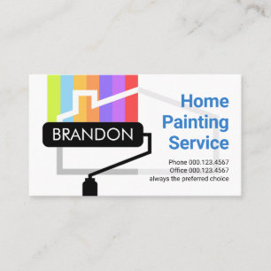Roller Paint Brush Painting Colours Business Card