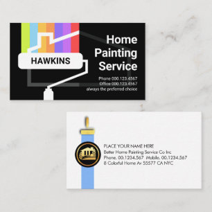Roller Paint Brush Painting Home Business Card