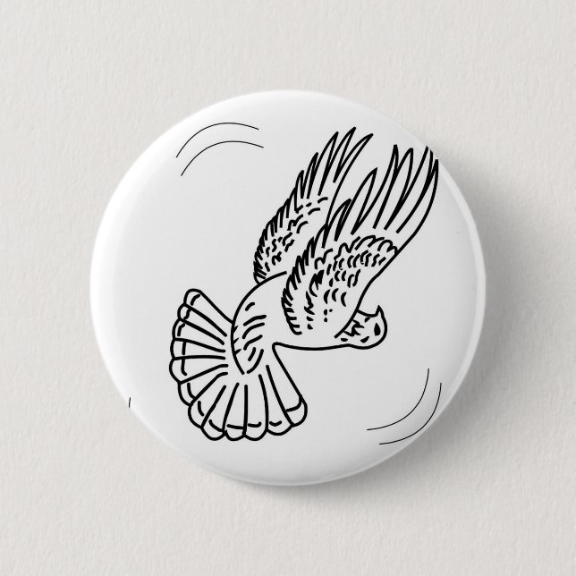 Roller Pigeon in Action 6 Cm Round Badge (Front)