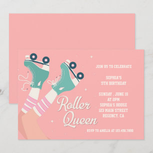 Roller Queen Retro Birthday Invitation