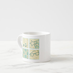 Roller Rink Woodblock Drawing by Chariklia Zarris Espresso Cup
