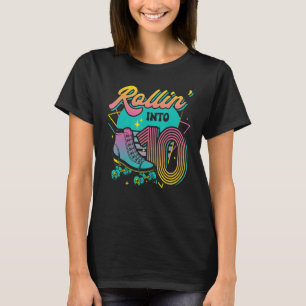 Roller Skate 10th Birthday Party Rolling into 10 R T-Shirt