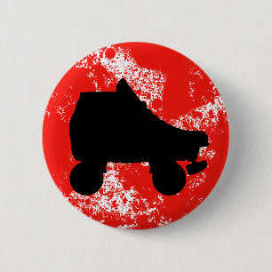 roller skate 6 cm round badge