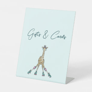 Roller Skate animal themed baby shower  Pedestal Sign