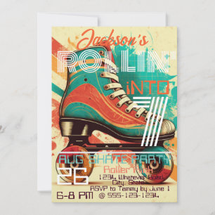 Roller Skate Birthday Party Custom Invitation